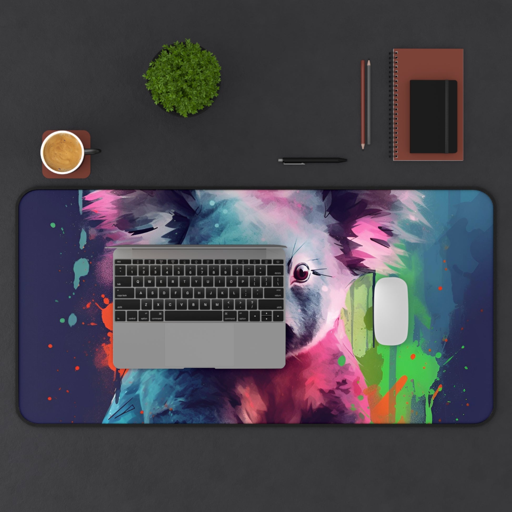 "Adorable Koala Watercolor Desk Mat adds playful charm to workspace"