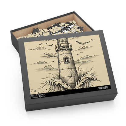 Lighthouse and Waves Jigsaw Puzzle | Puzzle | Back-to-School, Fall Picks, Games, Holiday Picks, Home & Living, Puzzles, TikTok, Valentine's Day, Valentine's Day Picks | Prints with Passion