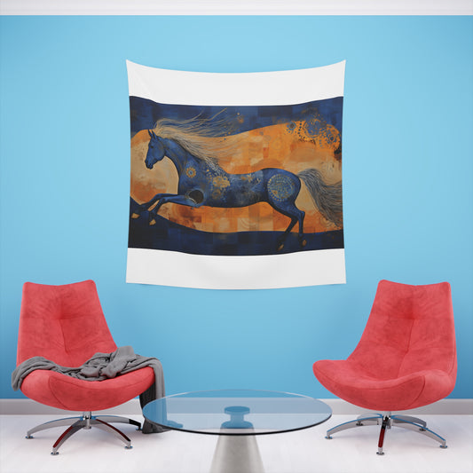 Equine Essence: An Abstract Horse Tapestry | Wall Tapestry | All Over Print, AOP, Decor, Halloween, Home & Living, Home Decor, Indoor, Spring Essentials, Sublimation, Tapestry | Prints with Passion