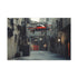 Cyberpunk Alleyway with Flying Cars — Canvas Wall Art — Living Room Wall Lifestyle View