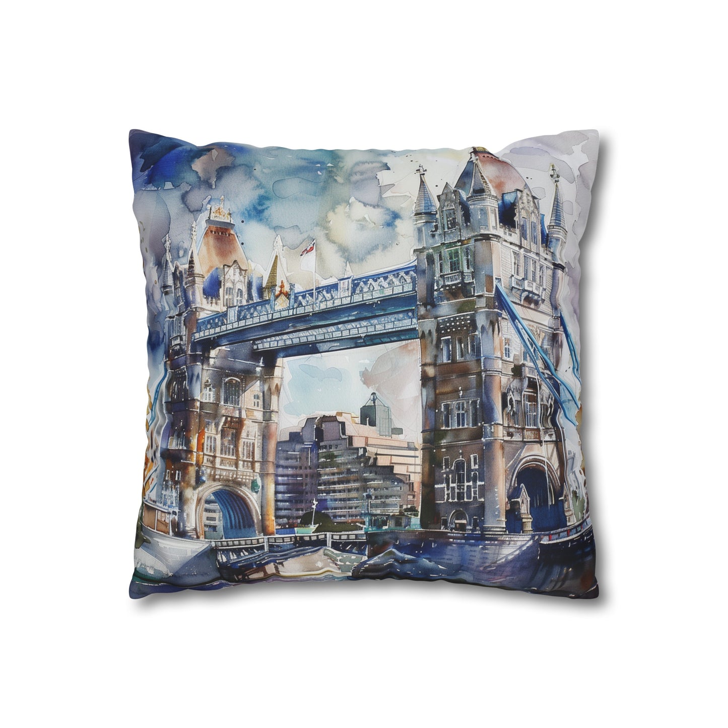 London Bridge Watercolor Dreams Pillowcase - High-quality, stylish, and perfect for all seasons. Bring London charm to your bedroom!