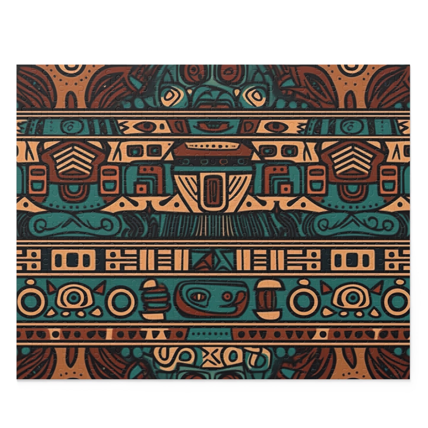 "Challenging Aztec pattern jigsaw puzzle, immerse in intricate beauty"