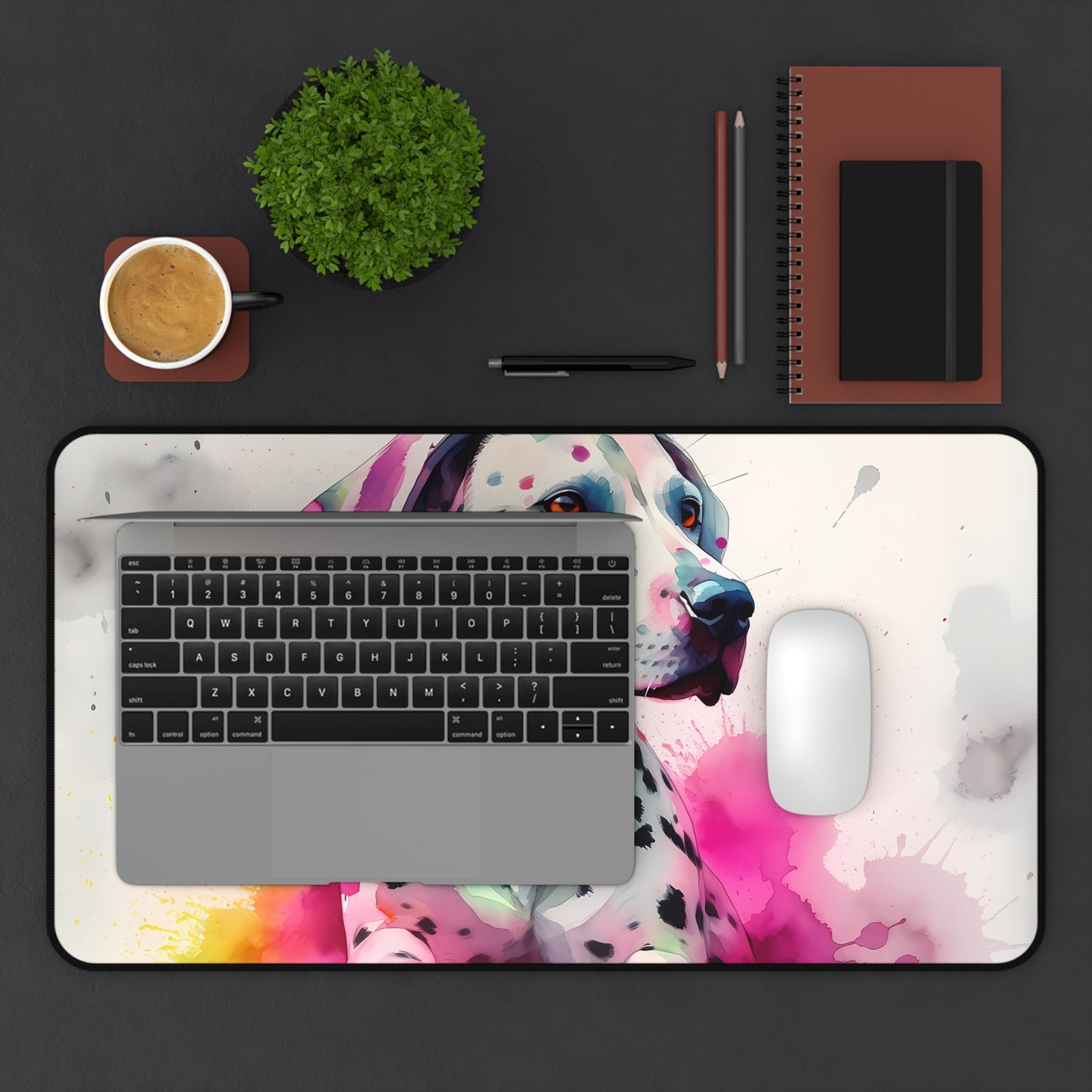 "Dalmatian Design Desk Mat - Protect your workspace with a cute and playful touch of charm"