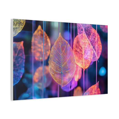 Dreamscape with Levitating Neon Leaves (Edition II) — Canvas Wall Art — Product Detail View 6
