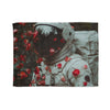 Spacesuit Blooming with Rose Petals Plush Fleece Throw Blanket