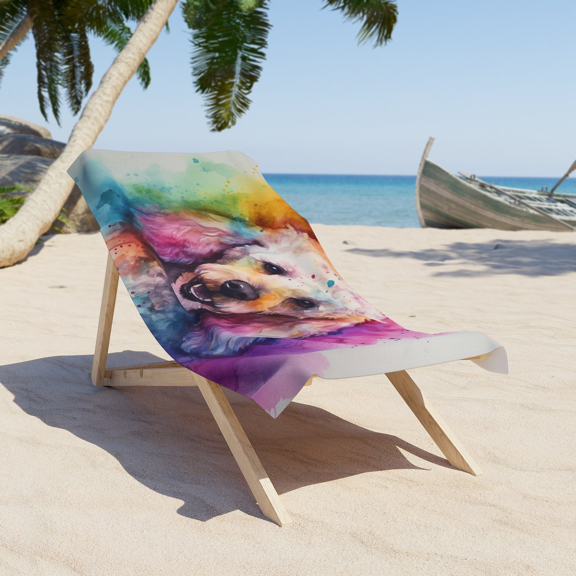 this towel is both functional and stylish. The adorable poodle design adds a touch of fun to your beach day