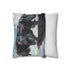 Mech Lion Roaring on a Digital Cliff — 40×40 Cushion Cover — Sofa & Living Room Lifestyle View