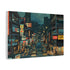 80s Retro 8-Bit Arcade Pixels — Canvas Wall Art — Side Profile & Stretched Corner Detail