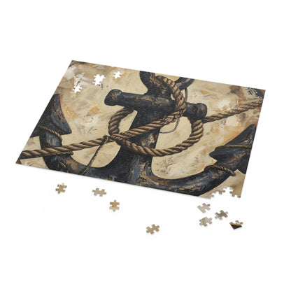 "Anchor and Rope Jigsaw Puzzle - Intricate nautical design for high seas escape, perfect maritime charm addition"