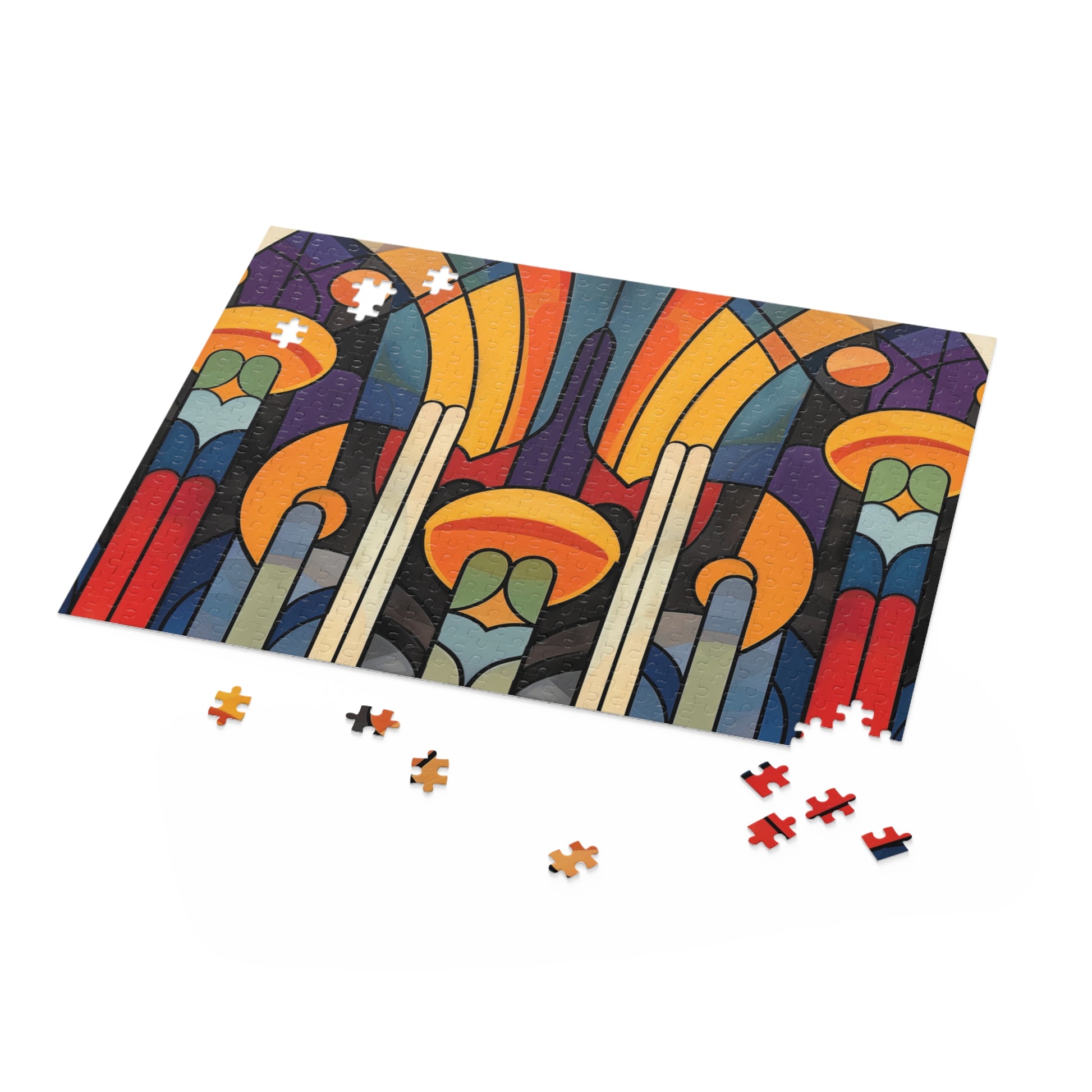 "Deco Abstract Puzzle Collection - Vibrant and intricate jigsaw puzzle for art deco enthusiasts"