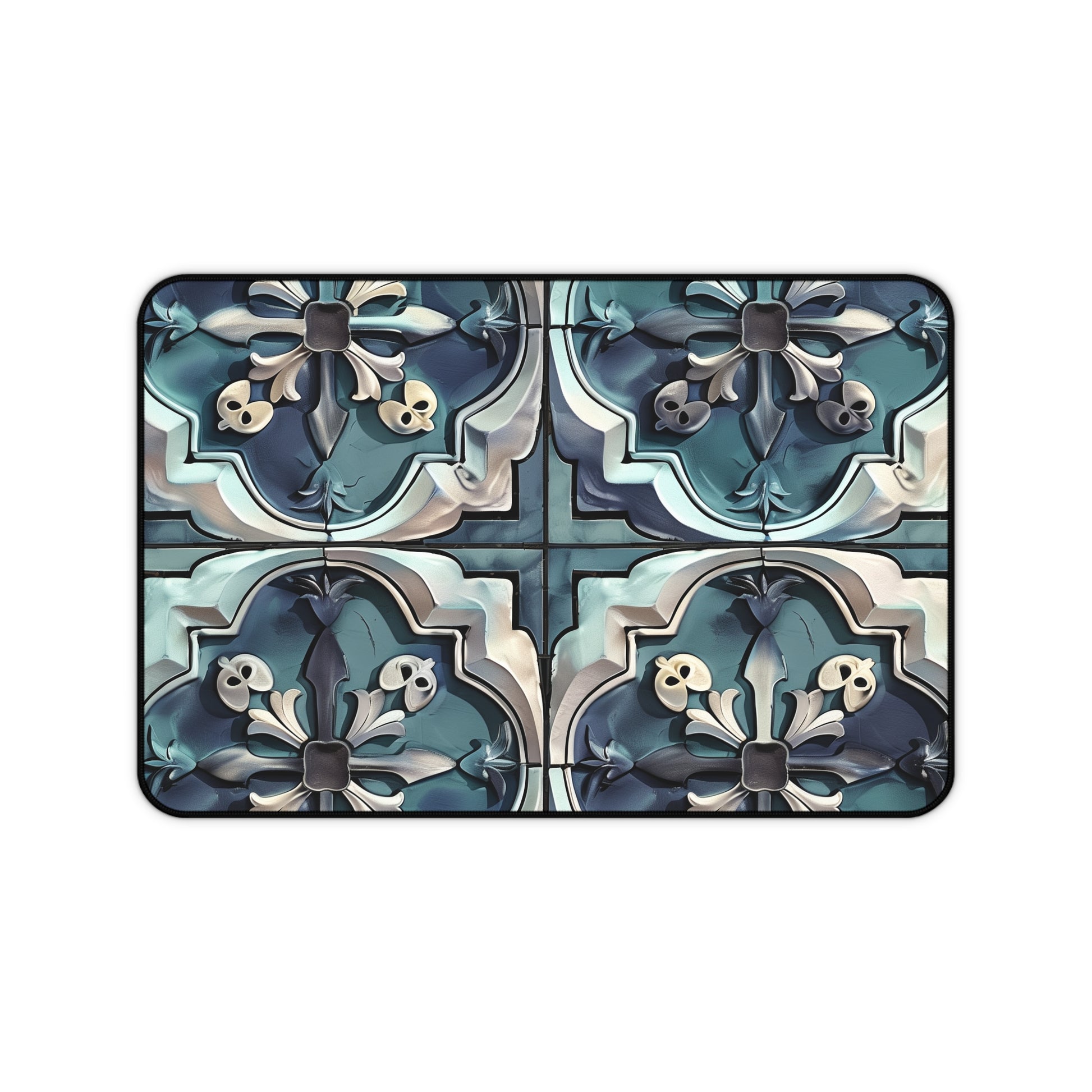 "Artisan Tiles Desk Mat - Stylish and protective office accessory with elegant seamless pattern design"