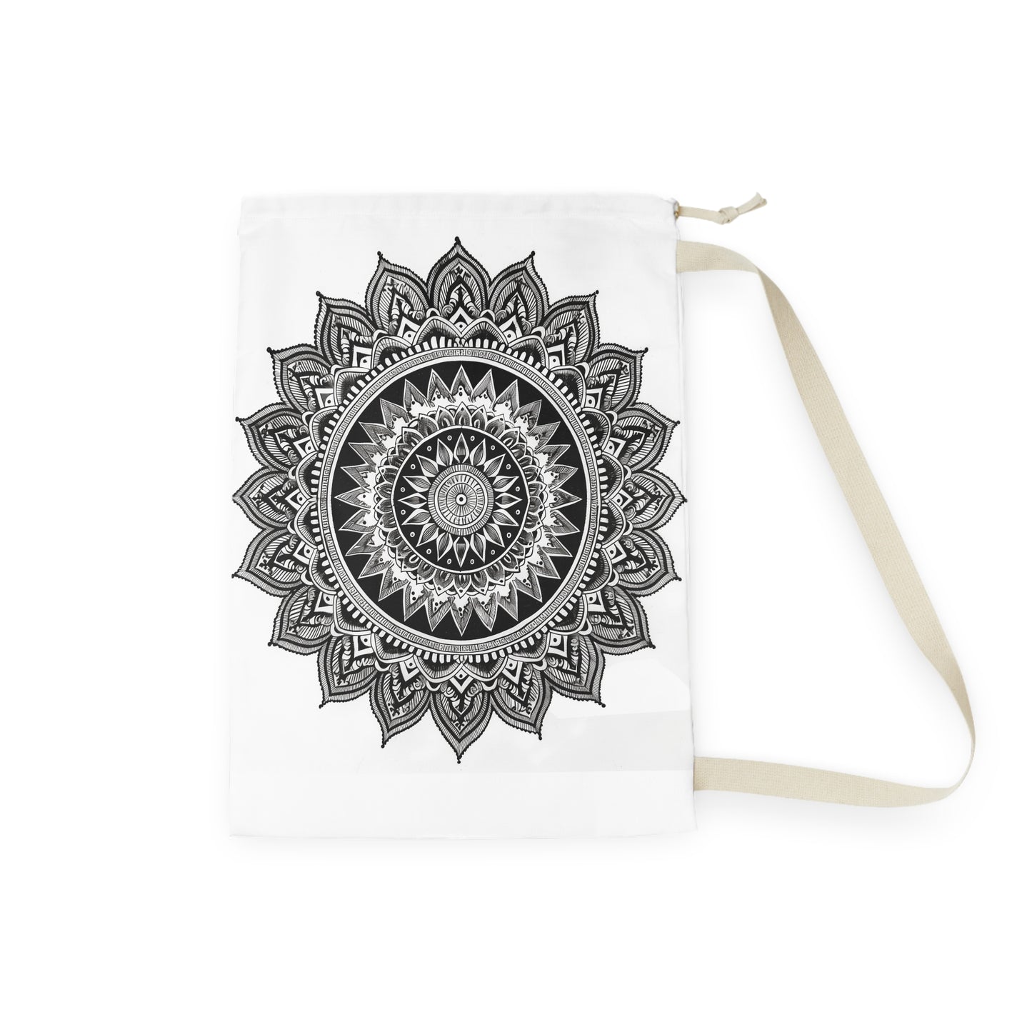 "Zen Mandala Laundry Bag - Tranquil laundry accessory with serene mandala pattern"