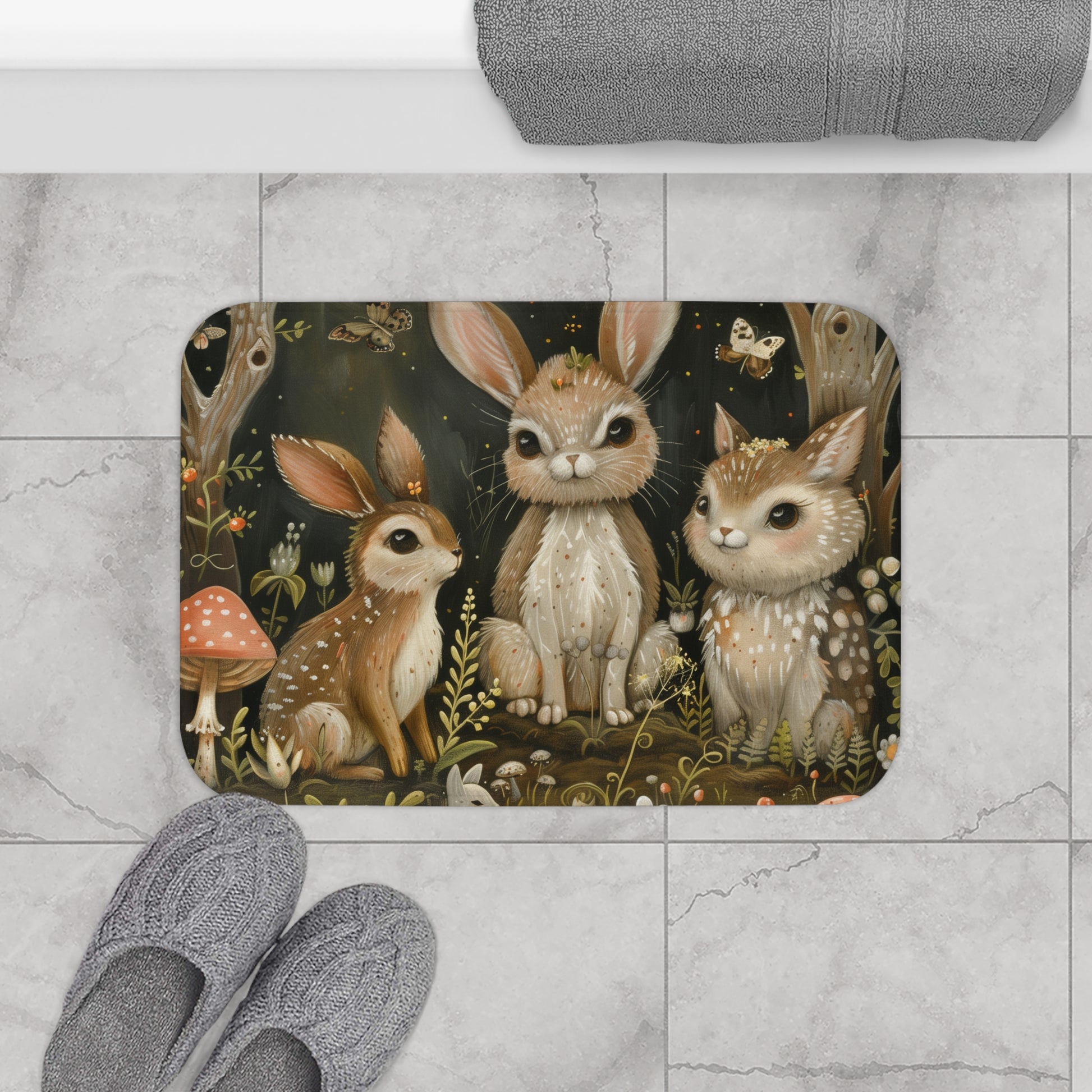 Woodland Friends Bath Mat | Bath Mats | Bath, Bathroom, Home & Living, Indoor, Sublimation | Prints with Passion