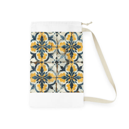 "Artisan Tile Laundry Bag - Stylish and durable laundry organizer with seamless pattern design"