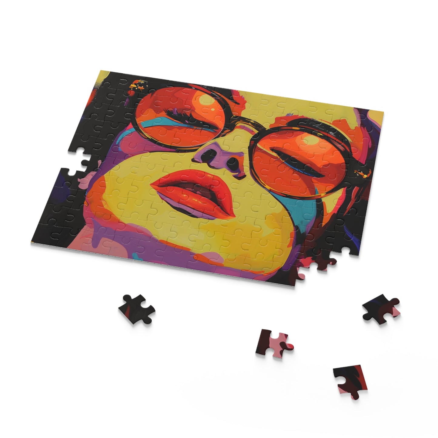 "Colorful Pop Art Portrait Jigsaw Puzzle for Art Lovers and Enthusiasts"