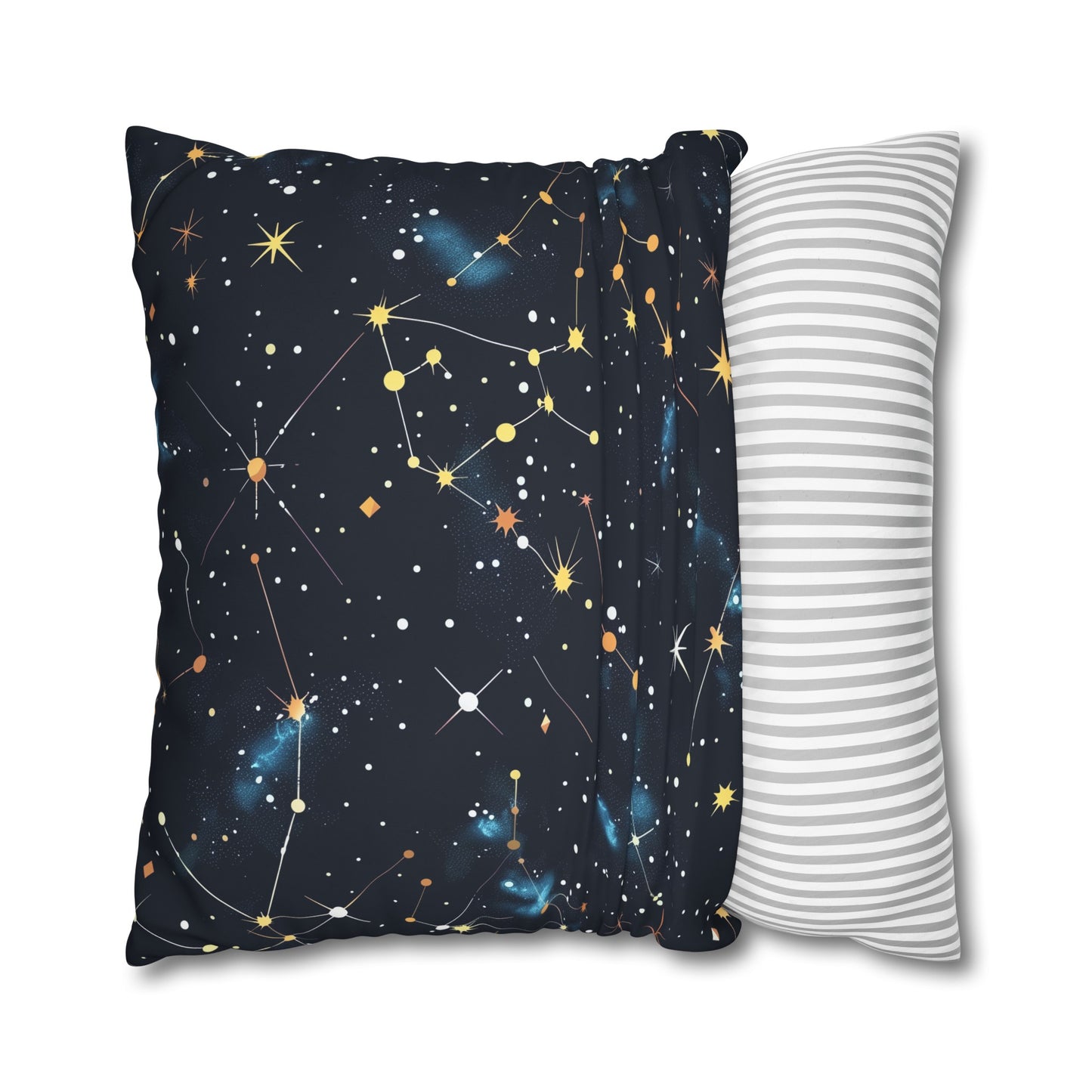 "Starry Night Pillow Case with Constellation Stars Pattern for Dreamy Sleep"