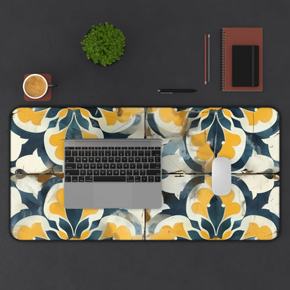 "Artisan Tiles Desk Mat - Enhance your workspace with stylish seamless pattern, sophistication for your desk"