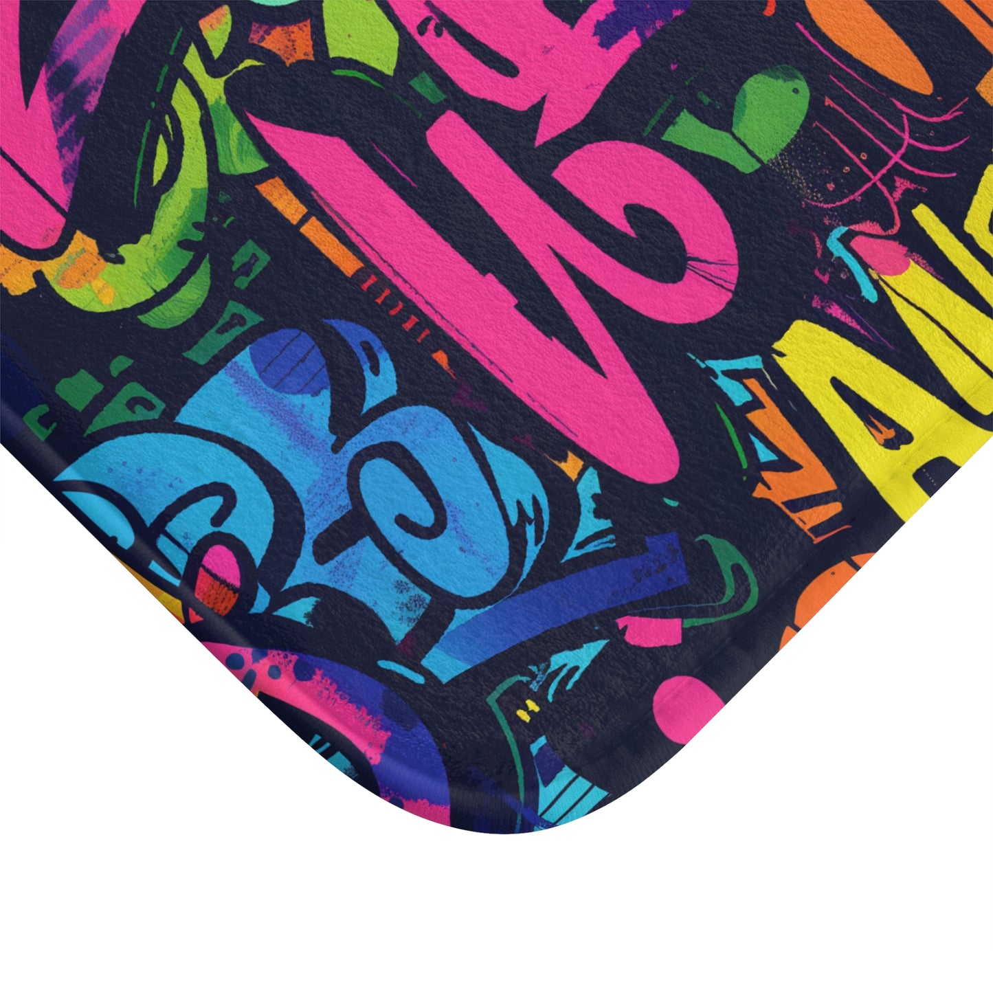 Neon Graffiti Bath Mat