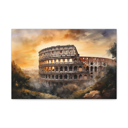 Sunset Colosseum Canvas Print