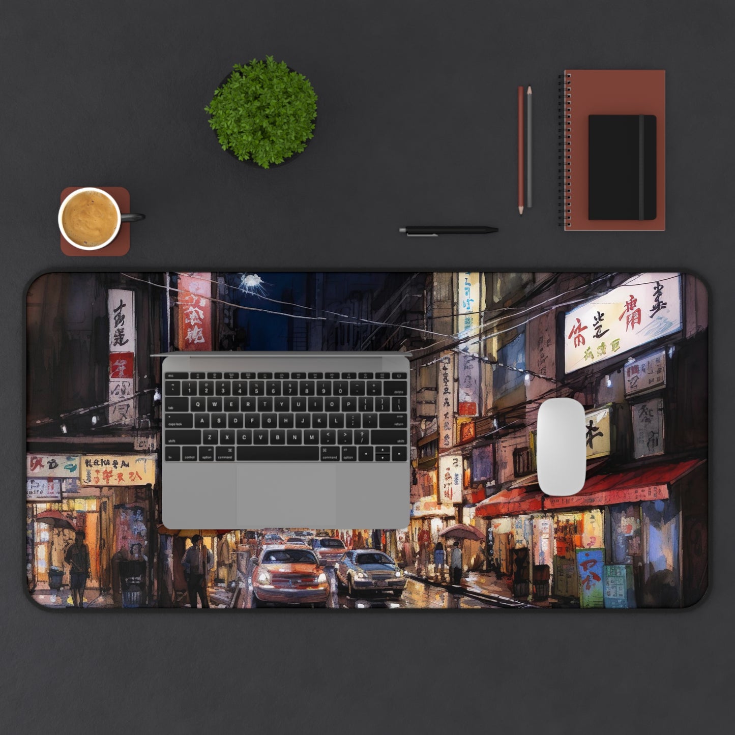 "Tokyo Night Desk Mat - Bring Tokyo nights to your workspace with city skyline and starry sky design"