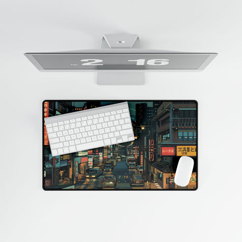 80s Retro 8-Bit Arcade Pixels — XL & XXL Desk Mat — Product Detail View 8