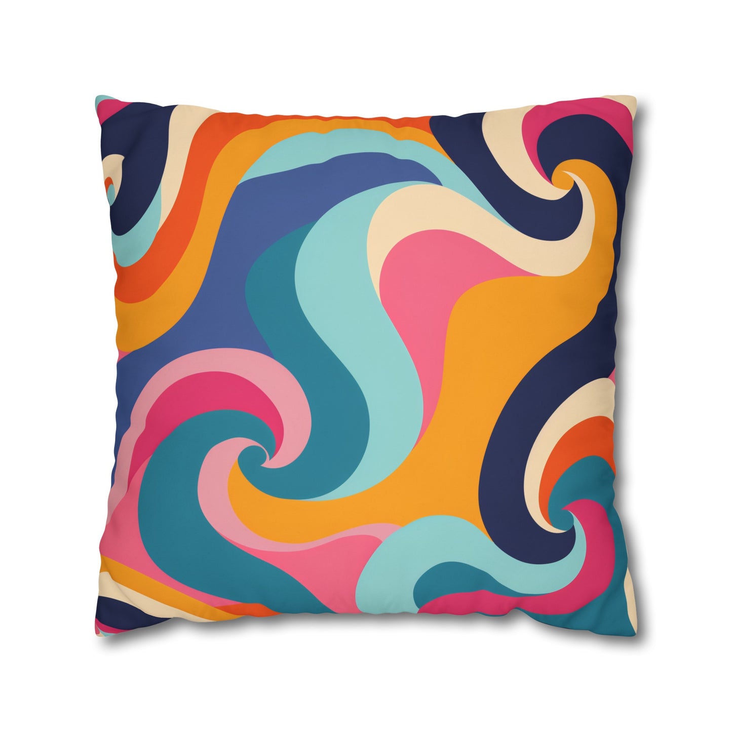 "Colorful retro waves pillowcase set for vibrant bedroom decor"