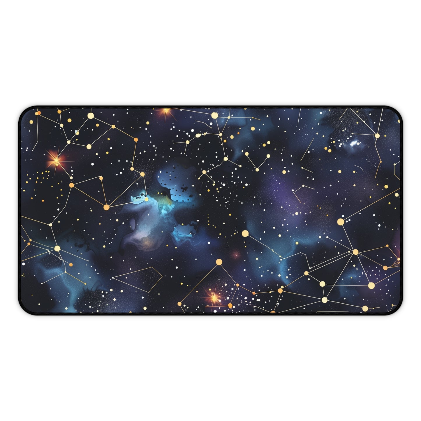 "Starry Night Desk Mat - Constellation Stars seamless pattern for cosmic charm at your workspace"