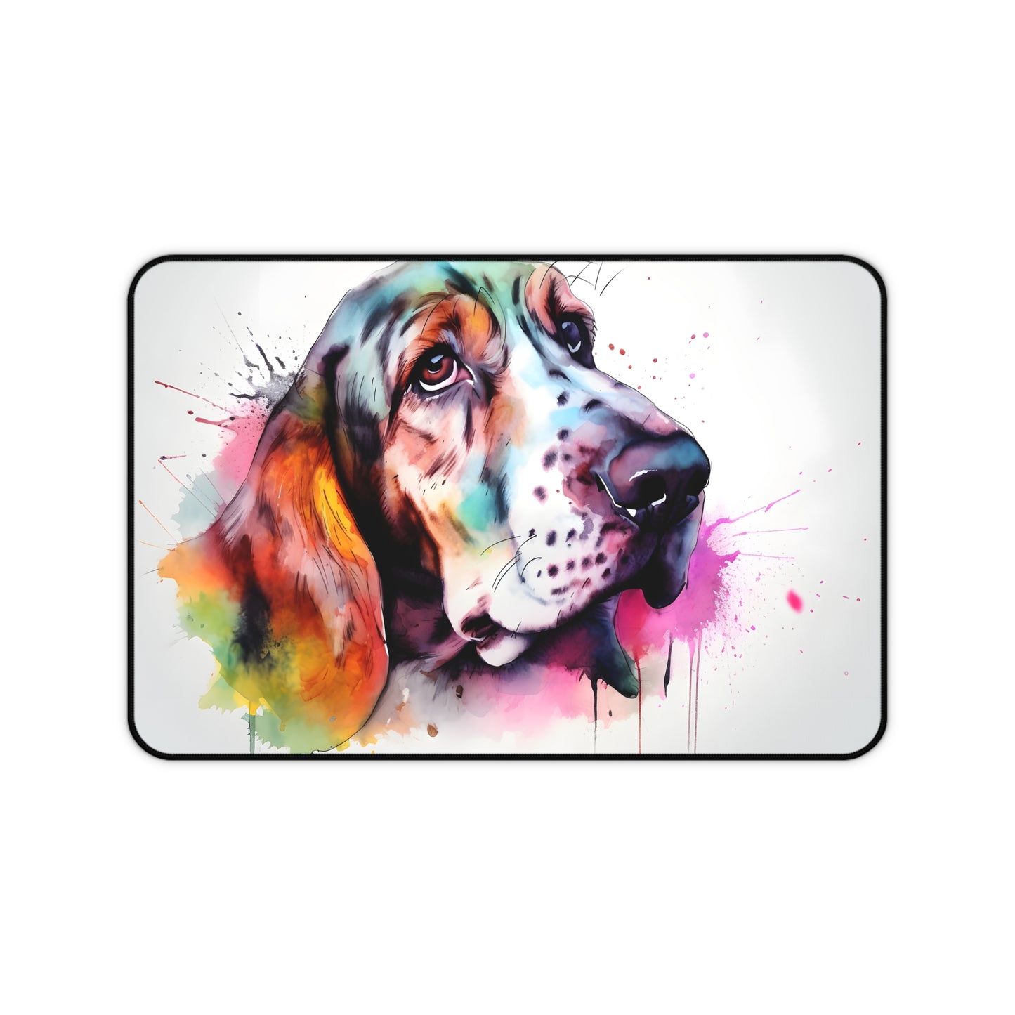 "Cute Basset Hound Desk Mat - Add Playful Style to Workspace"