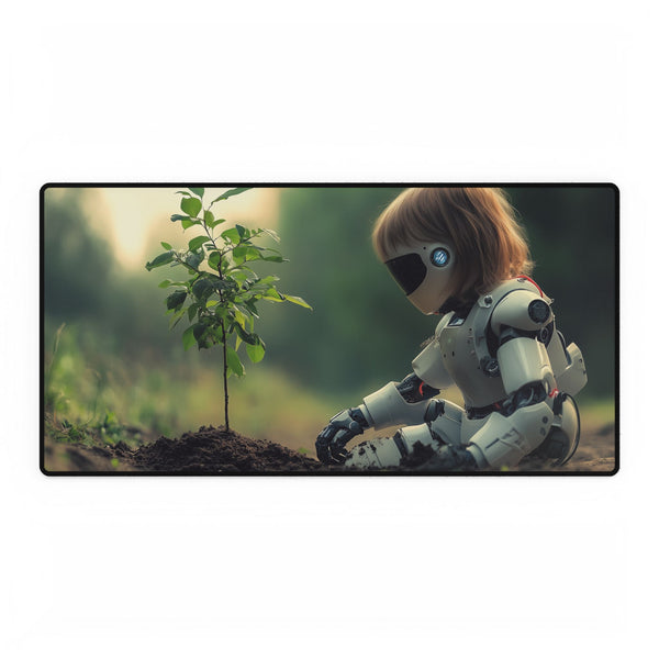 A Robot Child Planting a Real Tree Gaming XXL Extended Desk Mat