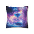Floating Hourglass in Cosmic Nebula (Edition II) — 40×40 Cushion Cover — Double-Sided Back & Concealed Zip Detail