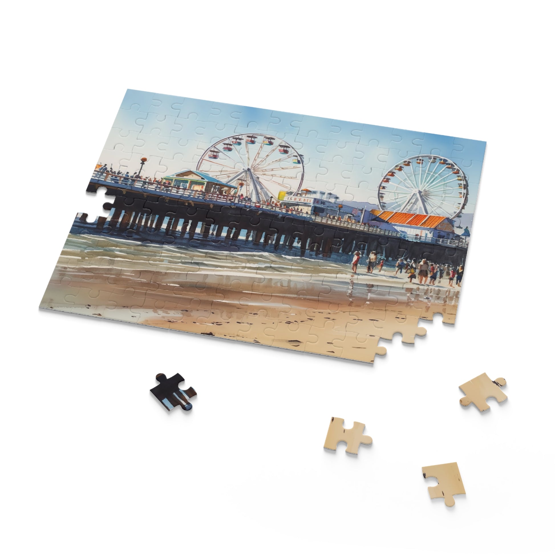 Serene beach pier jigsaw puzzle with stunning seaside scenery for relaxation and mindfulness