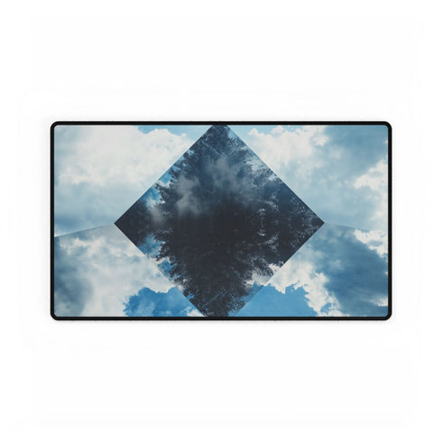 Pyramid Reflecting a Mirror Dimension — XL & XXL Desk Mat — Gaming & Workspace Desk Setup View