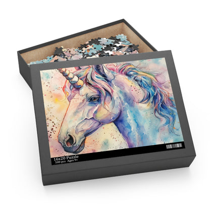 Whimsical Watercolor Unicorn Jigsaw Puzzle for Unicorn Lovers and Puzzle Enthusiasts - Hours of Fun and Relaxation!