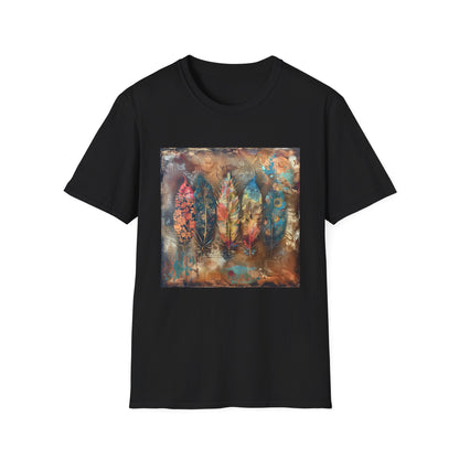 Bohemian Rhapsody: A Feather Symphony | T-Shirt | DTG, Men's Clothing, Regular fit, T-Shirts, Unisex, Women's Clothing | Prints with Passion