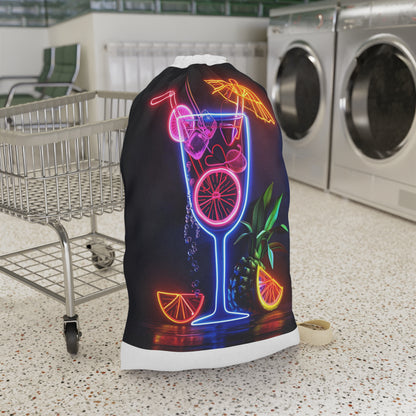 Colorful Tropical Cocktail Neon Laundry Bag - Stay Organized and Stylish with this Fun Fashionable Home Accessory