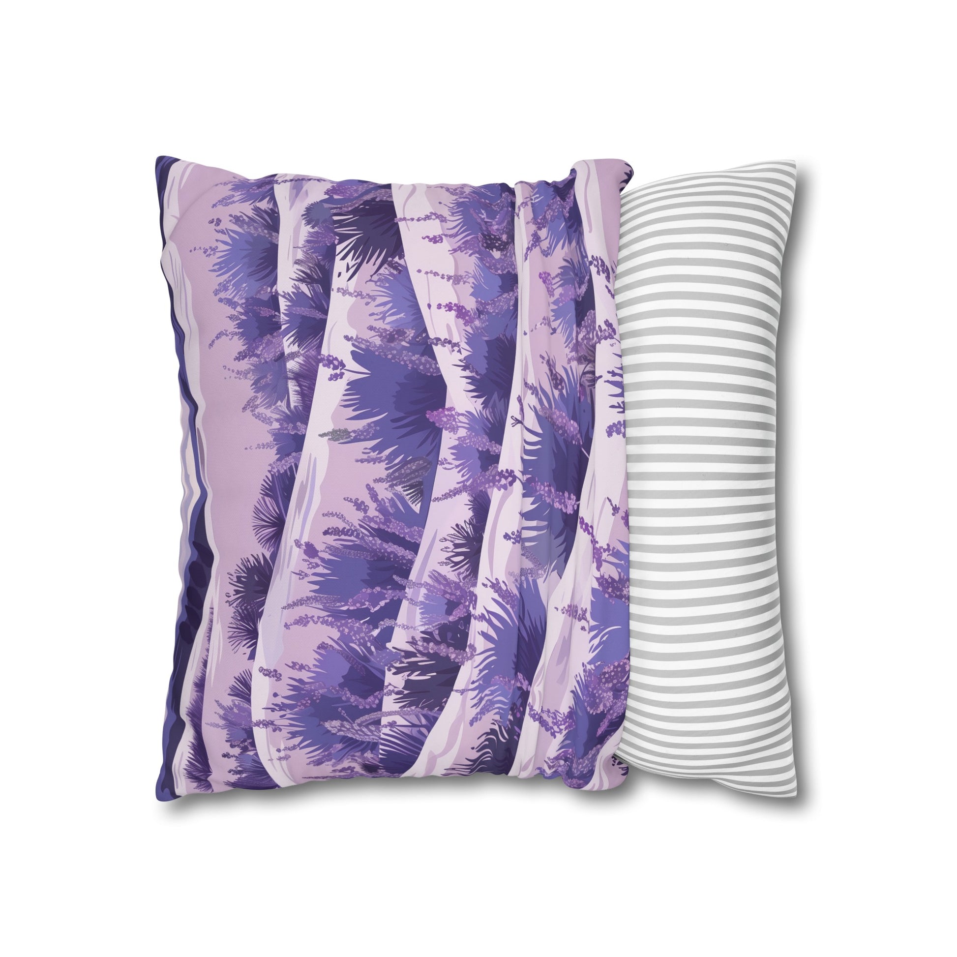 "Lavender Fields Pillowcase: Tranquil oasis with delicate lavender flower pattern for sweet dreams"