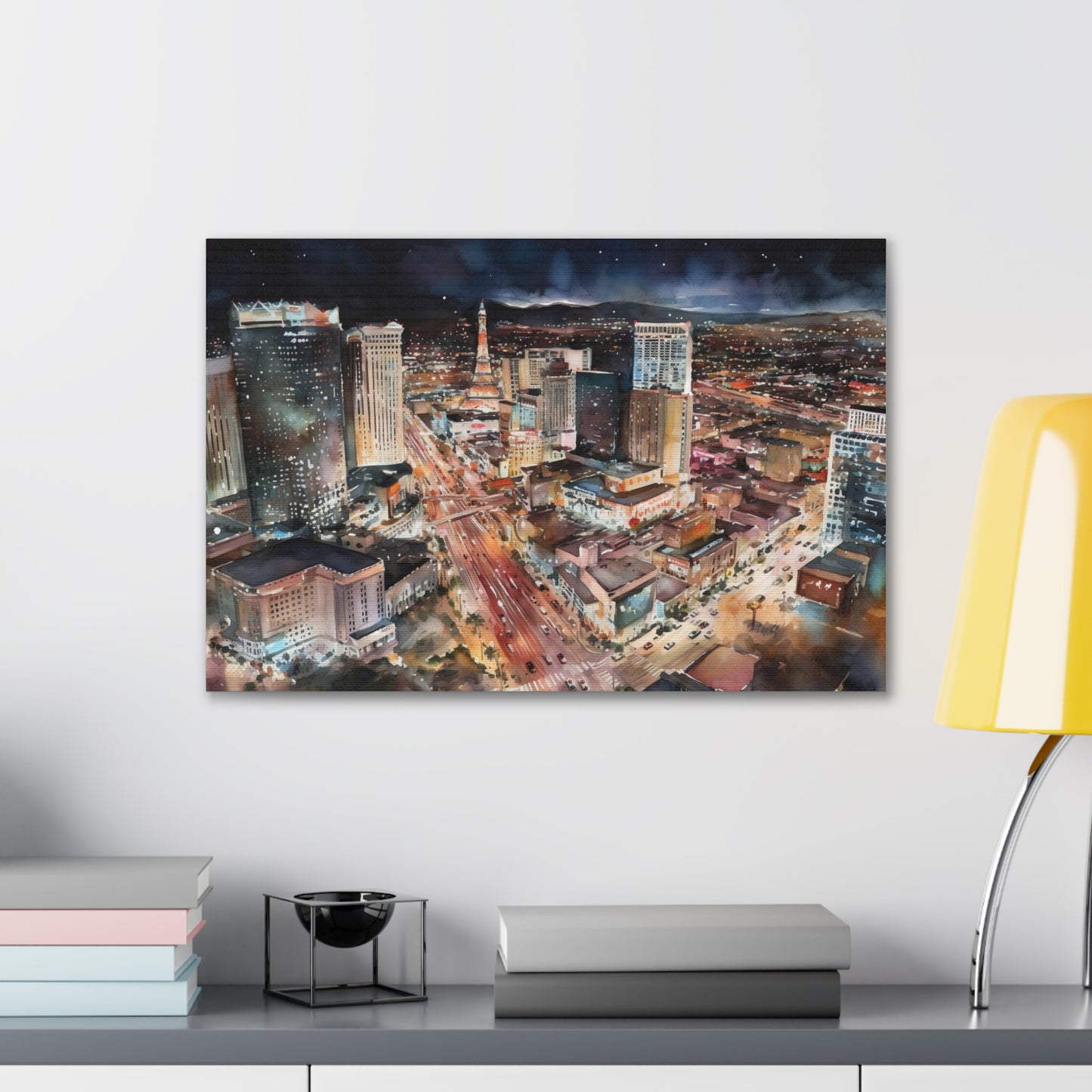 Vegas Night Skyline Canvas Print