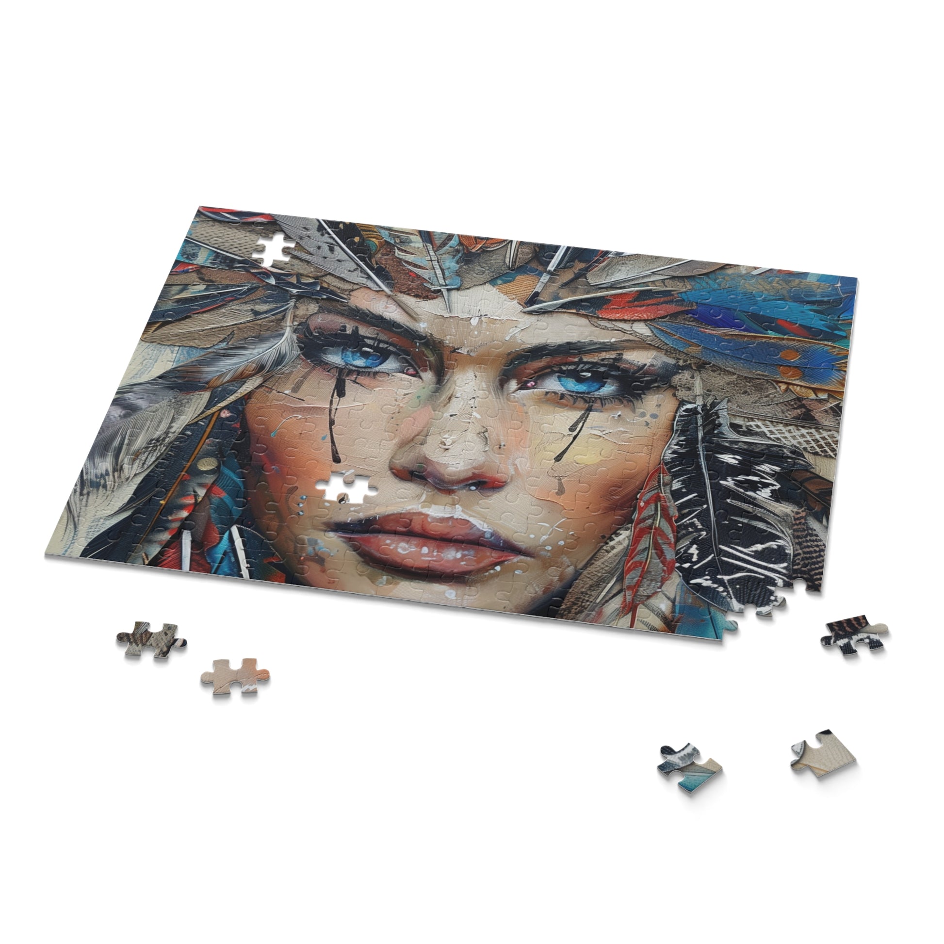 "Bohemian Feathers Jigsaw Puzzle - Colorful and intricate design for artistic inspiration"