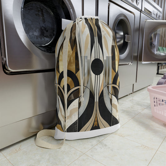 "Abstract Deco Laundry Bag - Stylish art deco pattern, durable material, functional and fashionable design"