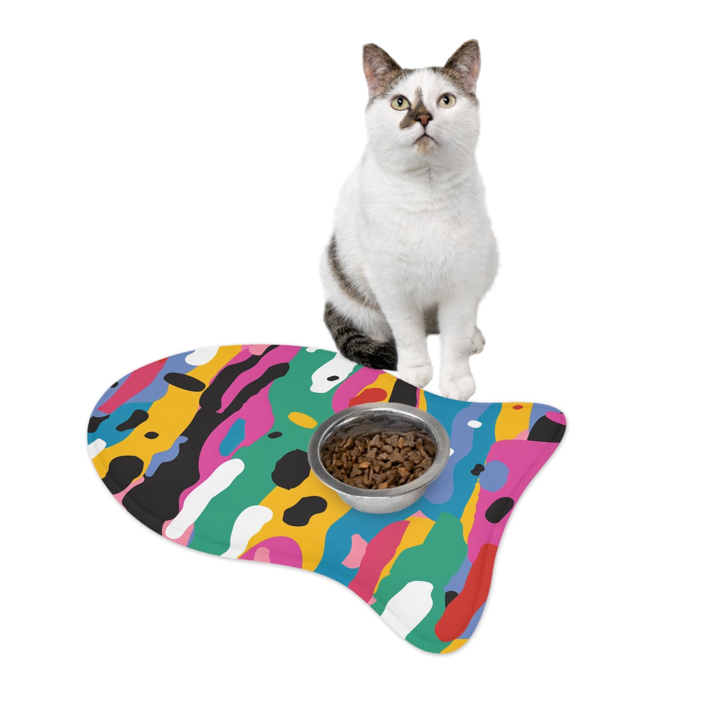 Vibrant Abstract Pet Feeding Mat