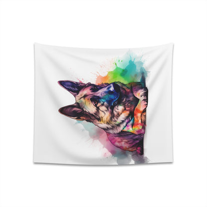 "Loyal Heart German Shepherd Tapestry - High-Quality, Stylish and Perfect for Dog Lovers - 34" x 40" or 57" x 57" Sizes"