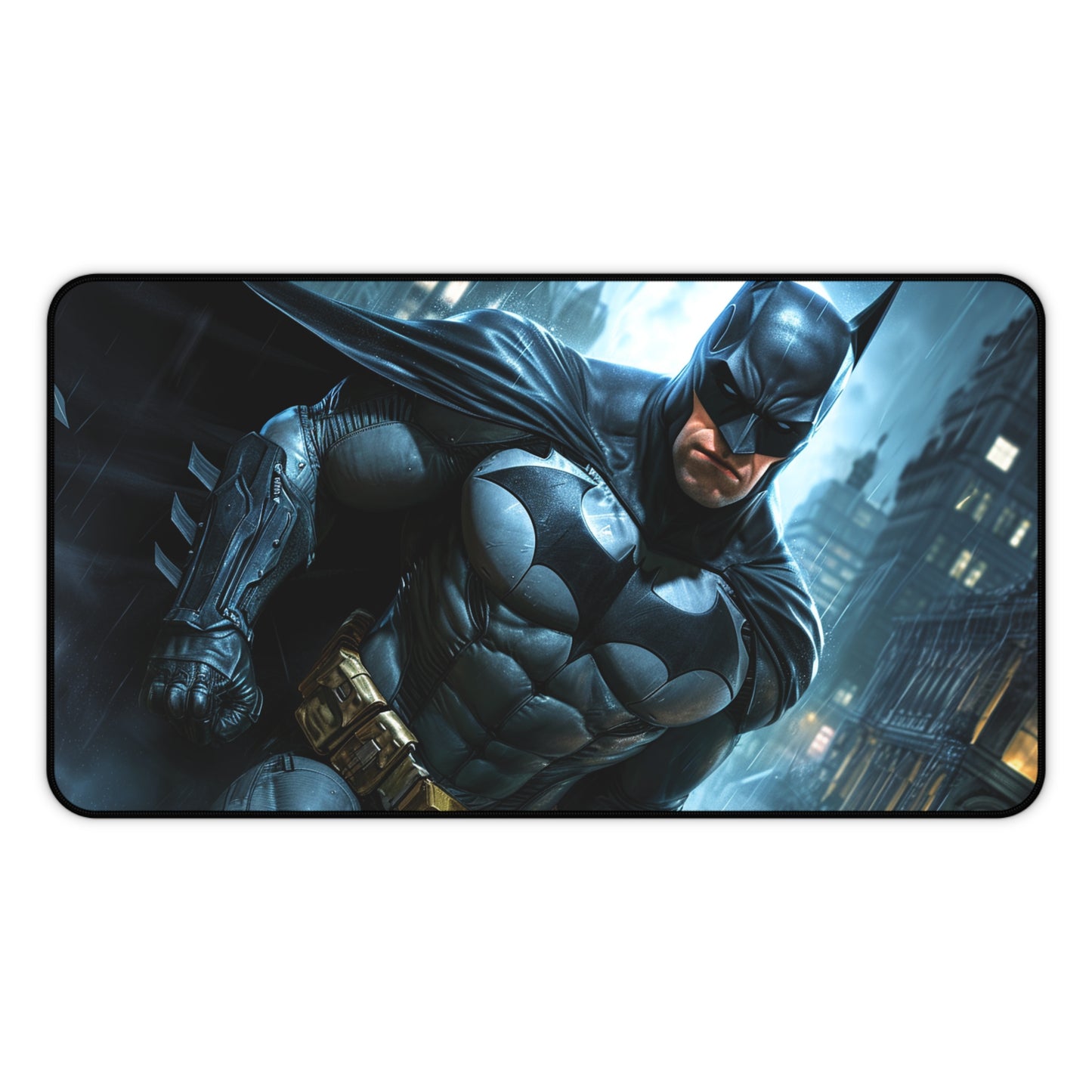 "Transform your workspace with Batman Gotham City Desk Mat, featuring iconic imagery for superhero fans"