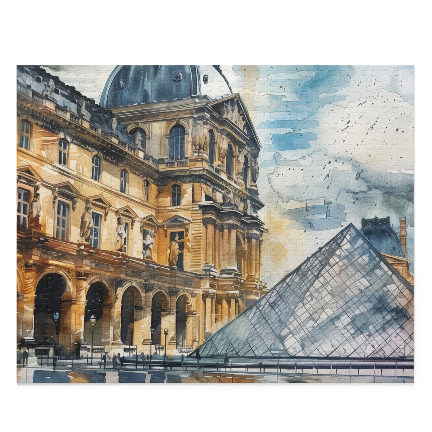 Paris Louvre Watercolor Jigsaw Puzzle