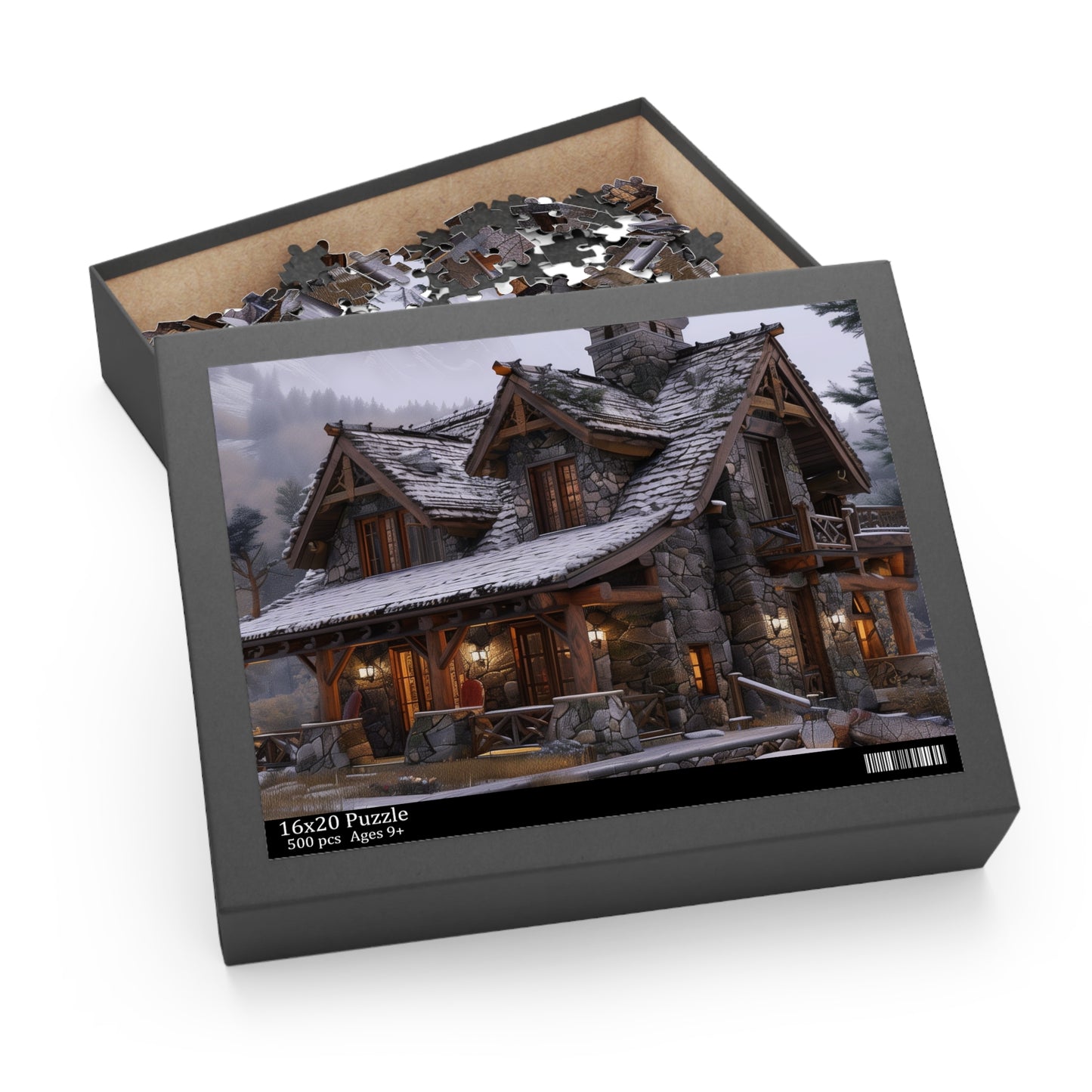 Rustic Mountain Cabin Jigsaw Puzzle - Escape to Tranquil Retreat - Cozy Details for Relaxing Challenge