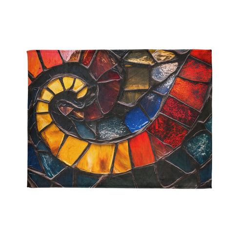Shattered Stained Glass Forming Serpent Plush Fleece Throw Blanket