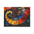 Shattered Stained Glass Forming Serpent Plush Fleece Throw Blanket