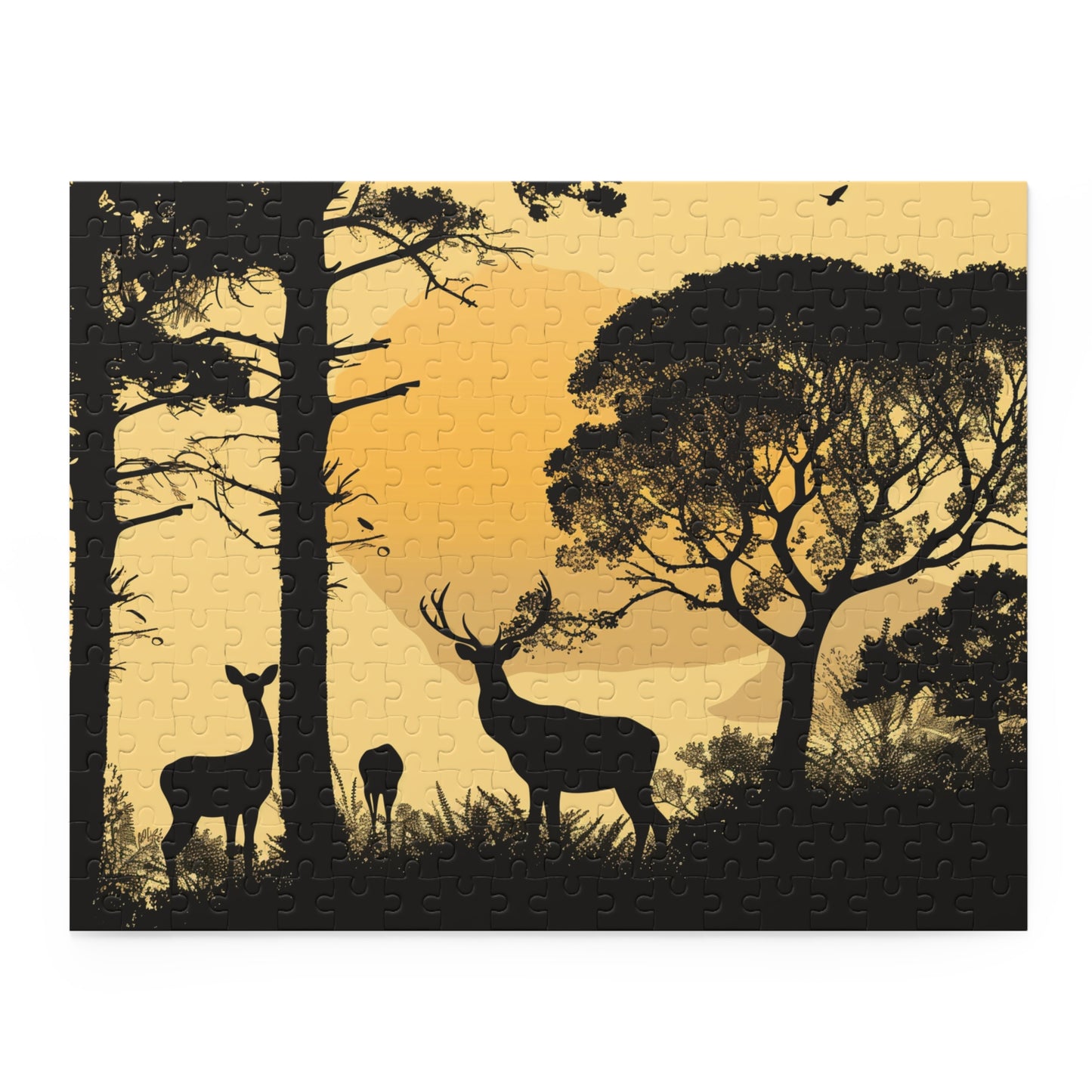 Wildlife Silhouette Deer Jigsaw Puzzle for nature lovers - hours of entertainment