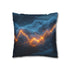 Storm Clouds with Glowing Geometric Veins — 40×40 Cushion Cover — Double-Sided Back & Concealed Zip Detail