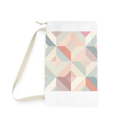 "Chic Pastel Geometrics Laundry Bag with Soft Muted Colors for Stylish Laundry Carrying"