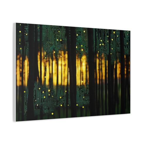 Circuit Board Forest in Sunrise — Canvas Wall Art — Product Detail View 6